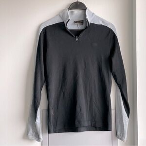 ICEBREAKER Sport 320 100% Pure Merino Wool Black and Gray Quarter-Zip Pullover